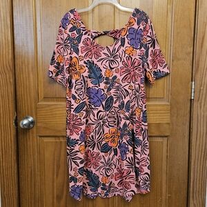 Fresh Produce Womens floral Dress size 16 Colorful Artsy Tropical Art to wear